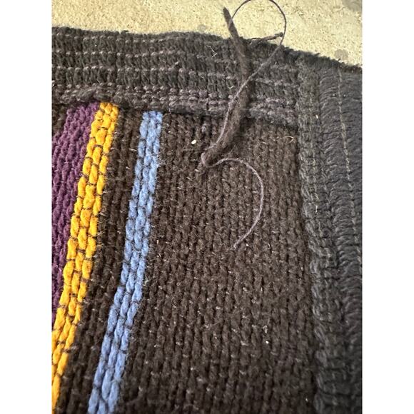 Vintage Navajo Tribal Throw Knit Blanket cotton Made In USA Reversible 62x48” - Picture 7 of 16